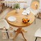Round Dining Table Single Pedestal 32 Inch MDF Tabletop Natural